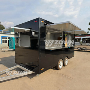 Remolque de comida móvil de alta resistencia con mostrador de acero inoxidable y dos puertas de servicio para comida rápida - Product Image 5