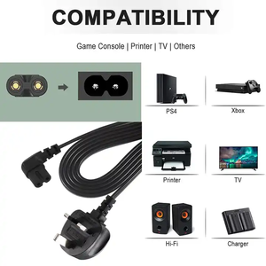 Uk Standard Bsi Fused Bs British 3Pin Plug to Iec320 C7 <b>Figure</b> <b>8</b> Connector Power Cord <b>Cable</b> 220V Ac Supply Lead - Product Image 2