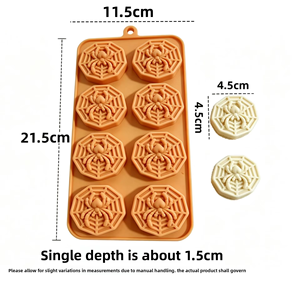 Moule à gâteau araignée d'Halloween en silicone alimentaire, plaque de cuisson antiadhésive réutilisable pour desserts et pâtisseries de fête - Product Image 2