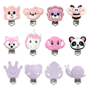 Venta al por Mayor de Clips para Chupetes de Bebé con Forma de Animales, Hechos a Medida, 100% Naturales, de Grado Alimenticio, No Tóxicos, de Silicona, en 10 Colores - Product Image 2