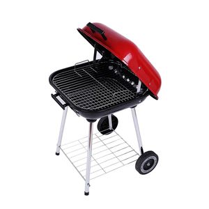 Gril à charbon portable réglable pique-nique Camping barbecue gril cuisson gril à charbon de bois fait <span class=keywords><strong>maison</strong></span> - Product Image 4