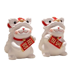 Sculpture d'art populaire Danse du Lion, Ornement créatif en résine époxy, Décoration artistique pour la maison, Cadeau de pendaison de crémaillère pour salon, Vente en gros - Product Image 5