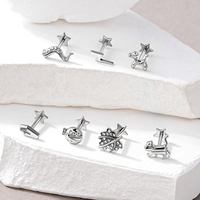 Nuevo estilo lindo animales gatito cachorro forma labio Stud joyería G23 titanio lujo circón labio Piercing venta al por mayor moda Piercing