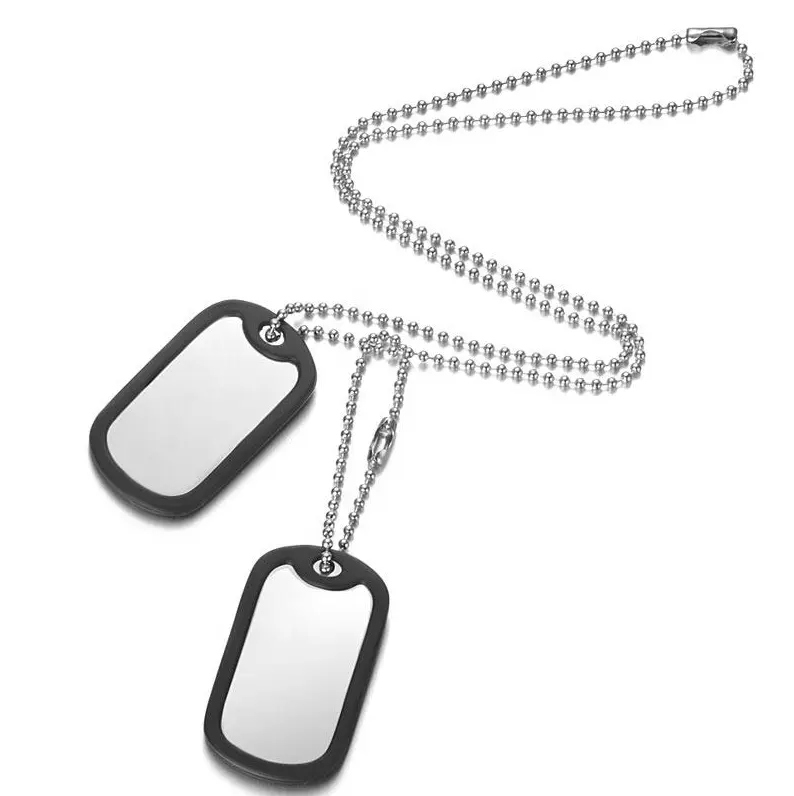 wholesale blank name metal dog tags stainless steel necklaces Id dog tag