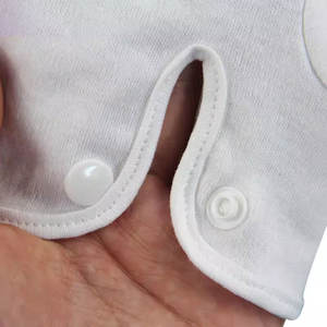 قفازات رسمية بثلاثة أضلاع مع أزرار كبس، قفازات قطنية بيضاء وسوداء للمراسم، مناسبة لزي حراس الأمن وحراس البوابات - Product Image 3