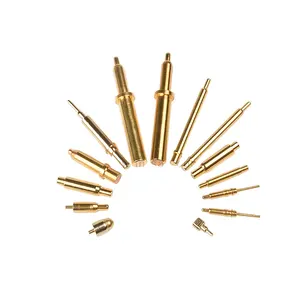 Brass gold plated magnetic 4 pin single spring loaded PCB pogo pin connector pogo pin