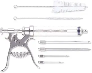 Kit de pistola de inyector de carne para barbacoas, equipo automático profesional con caja, barril de gran capacidad de 2 oz y 4 adherentes de grado comercial