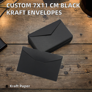 Enveloppes cadeaux <span class=keywords><strong>en</strong></span> carton kraft recyclé noir personnalisées 7x10,5 <span class=keywords><strong>cm</strong></span>, vente <span class=keywords><strong>en</strong></span> gros, pour cartes de remerciement - Product Image 2