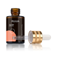 Cylindre d'emballage cosmétique de soins de la peau de 20ml 30ml flacon compte-gouttes en verre d'huile essentielle de cheveux de barbe ambre claire avec compte-gouttes
