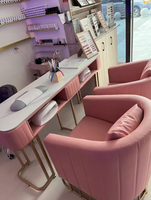 Table de Manucure Moderne en Métal, Optionnelle, pour Salon de Beauté, Poste de Manucure pour Femmes, Ensemble de Tables à Ongles - Vente Chaude