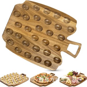 Nine Bends Wooden Egg <b>Storage</b> <b>Tray</b> 30-Hole With Handle Kitchen Desktop Organizer Acacia Wood Egg Holder - Product Image 5