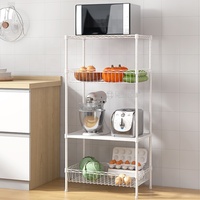 Étagère de rangement en acier de qualité supérieure, revêtement époxy blanc, 4 niveaux, paniers métalliques ajustables pour la maison