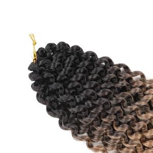 Extensions de Cheveux au Crochet Passion <span class=keywords><strong>Twist</strong></span> Bouclées Ondulées à l'Eau pour Tresses en Fibre Synthétique 18 Pouces Couleur Ombrée - Product Image 4