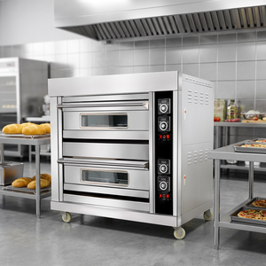 Horno de Panadería Industrial Eléctrico Comercial de 2 Niveles, Control Digital, Protección Contra Sobrecalentamiento, Termostato Ajustable, 6400W, Desmontable - Product Image 1