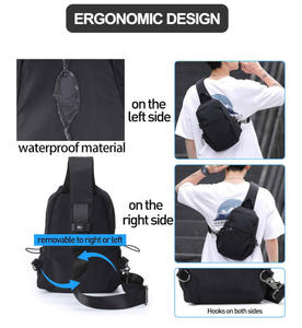 Bsci Nhà Máy Tùy Chỉnh Nhỏ Màu Đen <span class=keywords><strong>Sling</strong></span> Crossbody Ba Lô Vai Túi Trọng Lượng Nhẹ Một Dây Đeo Trở Lại Gói <span class=keywords><strong>Sling</strong></span> Túi Ba Lô - Product Image 6