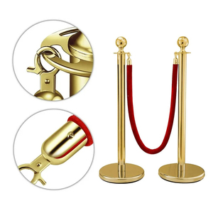 Bền 1.5m hàng đợi stanchions có thể thu vào thắt lưng dây thừng rào cản thép không gỉ kiểm soát đám đông đứng dòng ngăn flexibarrier - Product Image 3