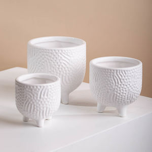 <span class=keywords><strong>Pot</strong></span> <span class=keywords><strong>de</strong></span> fleurs en céramique, Relief nid d'abeille, Style nordique, avec <span class=keywords><strong>pied</strong></span>, pour décoration <span class=keywords><strong>de</strong></span> jardin, maison, bac à plantes, vente en gros, - Product Image 1