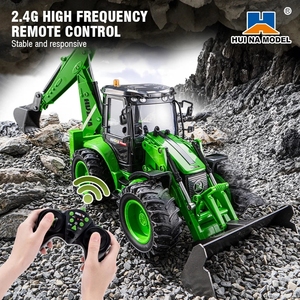 Camion excavateur télécommandé HUINA 1579 1:14, 9 canaux, chargeur, chariot élévateur bidirectionnel avec simulation sonore et lumineuse, modèle d'ingénierie, voiture RC - Product Image 6