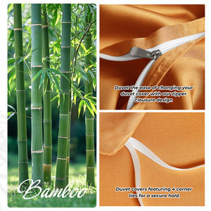 Ensemble de housse de <span class=keywords><strong>couette</strong></span> moderne en bambou 100% tissé, 3 pièces, taille King, naturel, antibactérien et thermorégulant, vente en gros - Product Image 3