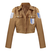 Veste de Cosplay Unisexe Attack Titan Survey Corps, Tenue d'Anime, Édition Automne 2022, Étiquette Bleue et Blanche, en Polyester, pour le jeu de rôle