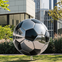 Offre Spéciale Arabie Saoudite Football Décoré Grand Extérieur Public Urbain Repère En Acier Inoxydable Football Sphère Sculpture