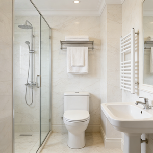 Radiateur de <span class=keywords><strong>serviette</strong></span> de salle de bain en acier chromé or PVD moderne de luxe avec chauffage à l'eau chaude et porte-serviettes - Product Image 4