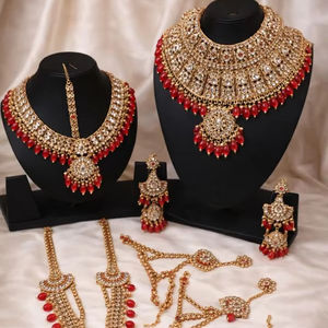 ชุดสร้อยคอเจ้าสาวชุบทองโบราณ พร้อมมงกุฎดีไซน์เนอร์และต่างหูเข้าชุดสำหรับผู้หญิงและเด็กผู้หญิง - Product Image 1