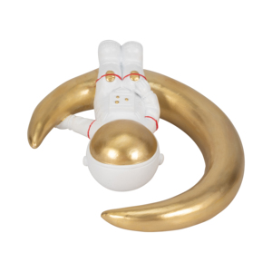Statuetta di Astronauta con Luna Crescente, Scultura in Poliresina, Decorazione Celeste per Mensole e Tavolini - Product Image 6