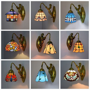 Applique Murale Vintage en Verre Teinté, Style <span class=keywords><strong>Art</strong></span> <span class=keywords><strong>Nouveau</strong></span> Sirène, Support en Bronze, Lampe Mosaïque Faite à la Main pour <span class=keywords><strong>Chambre</strong></span>, Salon, Hôtel, Hall - Product Image 2