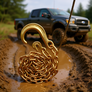 Chaîne de remorquage de qualité 70, 6 pieds, avec crochet en J forgé de 8 pouces et crochet de préhension, charge de travail sécurisée de 4700 lb - Product Image 2