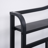 Cadre de lit double en métal, taille standard, sans sommier requis, pour chambre à coucher et appartement, avec tête de lit