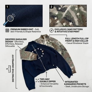 <span class=keywords><strong>Cardigan</strong></span> Oversize Retrò Streetwear Coreano Invernale <span class=keywords><strong>in</strong></span> <span class=keywords><strong>Cotone</strong></span> 100% con Logo Frontale Personalizzato Yali, Vendita all'Ingrosso - Product Image 3