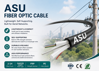 Kabel Serat Optik ADSS 200m 48FO, Kabel Optik 12 24 96 Core G652D 4KM, Kabel Komunikasi Serat Optik ADSS untuk Pemasangan Udara FTTH, Harga