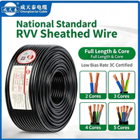 Kabel Chengtiantai, Standar Nasional 1/1.5/2.5/4/6/10mm² RVV Kabel Berlapis Tembaga Murni, 2/3/5 Inti untuk Perkabelan Rumah Tangga