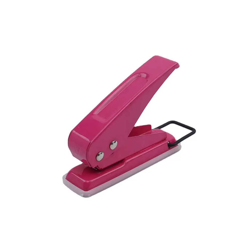 Office supplies custom portable 1 hole punch set metal single one hole punch