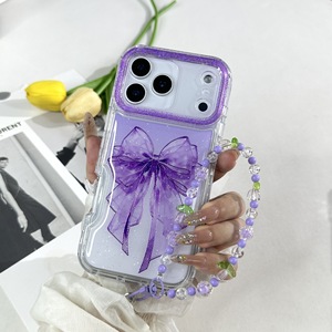 เคสโทรศัพท์ใสแบบมีกลิตเตอร์น่ารัก พร้อมสายคล้องลูกปัด สำหรับ iPhone 17 16 15 14 13 Pro Max รับผลิตตามสั่ง ขายส่ง เคสป้องกันสำหรับผู้หญิง - Product Image 4