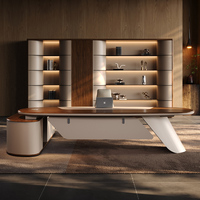 Escritorio Ejecutivo Comercial Personalizado, Moderno, en Forma de L, con Gabinete Lateral, para CEO, Muebles de Oficina para Gerentes