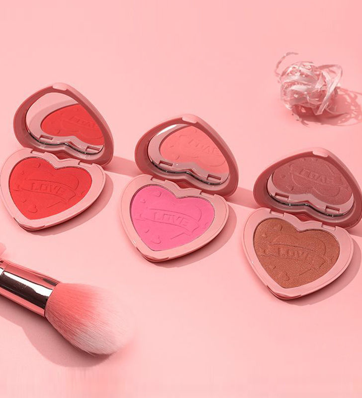 Без логотипа 6 видов цветов в форме сердца Один Румяна, палитра румяна метка частного назначения Румяна Пудра для макияжа кисть для румян метка частного назначения