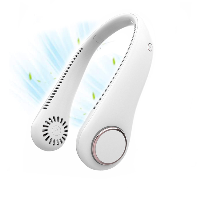 Leafless Hanging Neck Fan USB Charging Lazy Neck Hanging Fan with 3 Speeds