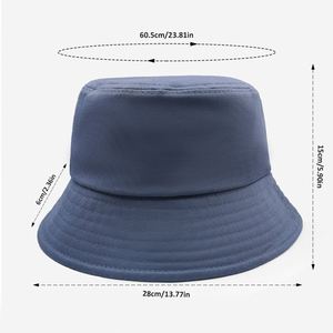 หมวกบัคเก็ตผ้าฝ้าย unisex สีทึบหมวกชายหาดกว้างปรับแต่งได้ดีไซน์โลโก้ปัก3D ได้ - Product Image 5