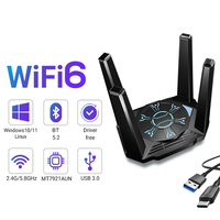 Adaptador USB WiFi 6 Industrial MT7921AUN AX3000 2402Mbps USB 3.0 con 5.2 Antenas Cuádruples para Compra al por Mayor