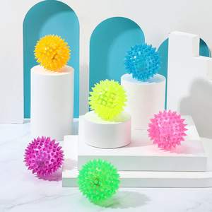 Fabrika üretimi, toksik olmayan, ışıklı LED'li, dikenli, zıplayan top, dikenli kauçuk stres topu, plastik TPR malzemeden yapılmış, promosyon tipi, 6 cm, yaşlar için uygun. - Product Image 6