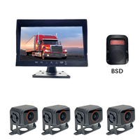 Hesida Monitor de 4 canales de 10 pulgadas, 1080P, autobús, RV, cámara de marcha atrás, camión, BSD, punto ciego, detección de vehículos, sistema de monitoreo de conductores DMS