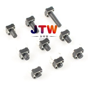 JTW <b>Push</b> <b>Button</b> <b>Switch</b> 6x6x4.3mm 1NO PCB Terminal Non-Illuminated Plastic Environmental Resistant - Product Image 1
