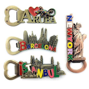 Abrebotellas de imán de nevera de recuerdo turístico de Metal 3D de Italia Hawaii Venecia personalizado - Product Image 1