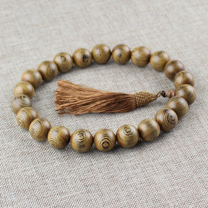 Chicken Wing Wood Buddhist Prayer Beads 15mm Pendant Car Ornament Ethnic Style <b>Interior</b> <b>Accessory</b> Gear Shift Decor - Product Image 3