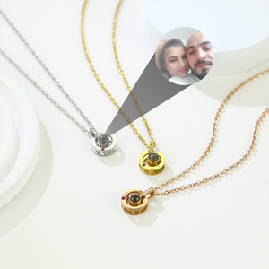 Nouvelle Projection de photos en acier inoxydable personnalisée Couple Pet <span class=keywords><strong>Family</strong></span> Photo collier personnalisé entendre - Product Image 1