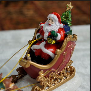 Traîneau <span class=keywords><strong>du</strong></span> Père Noël avec <span class=keywords><strong>rennes</strong></span> - Décoration de village de Noël Winter Lane - Décoration de Noël - Product Image 4