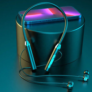 Headset Nirkabel Olahraga yang Dipasang di Leher dengan Baterai Besar, Headset Ponsel yang Dipasang di Leher dengan Daya Hisap Magnetik Binaural, Earphone Termurah - Product Image 6