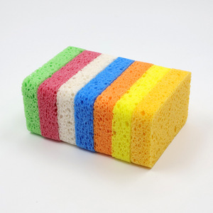 Esponja para lavar platos, bloque rectangular de 7x11x2 cm, pulpa de madera engrosada para limpieza de ollas y sartenes - Product Image 1